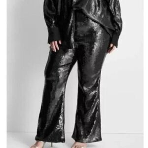 Future Collective Sequin stretch flare pants - size 20W